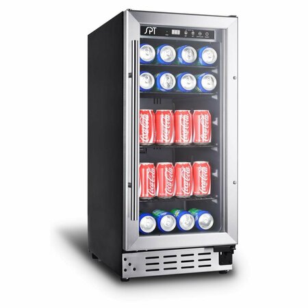 SPT 12 oz 92 Can Under Counter Beverage Cooler, Black BC-92USA